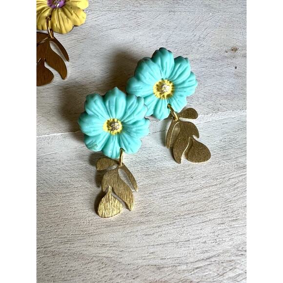 Statement Earrings Handmade Polymer Clay Earrings Handcrafted Artwork Floral - Picture 2 of 7